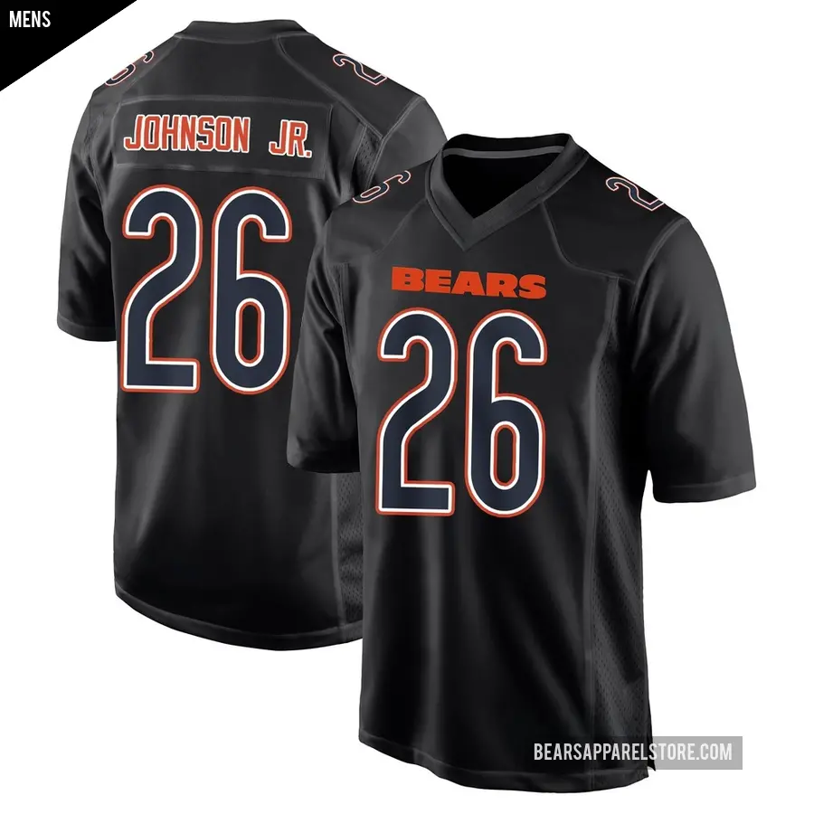 Men's Chicago Bears ＃26 Anthony Johnson Jr. Black Game Carbon Fashion Jersey