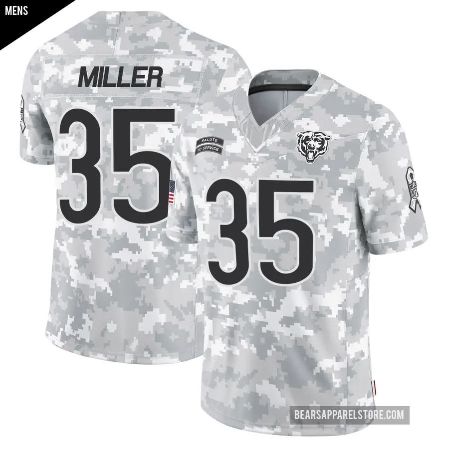 Men's Chicago Bears ＃35 Scotty Miller Arctic Camo Limited 2024 Salute to Service Jersey
