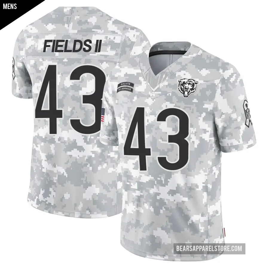 Men's Chicago Bears ＃43 Tony Fields II Arctic Camo Limited 2024 Salute to Service Jersey