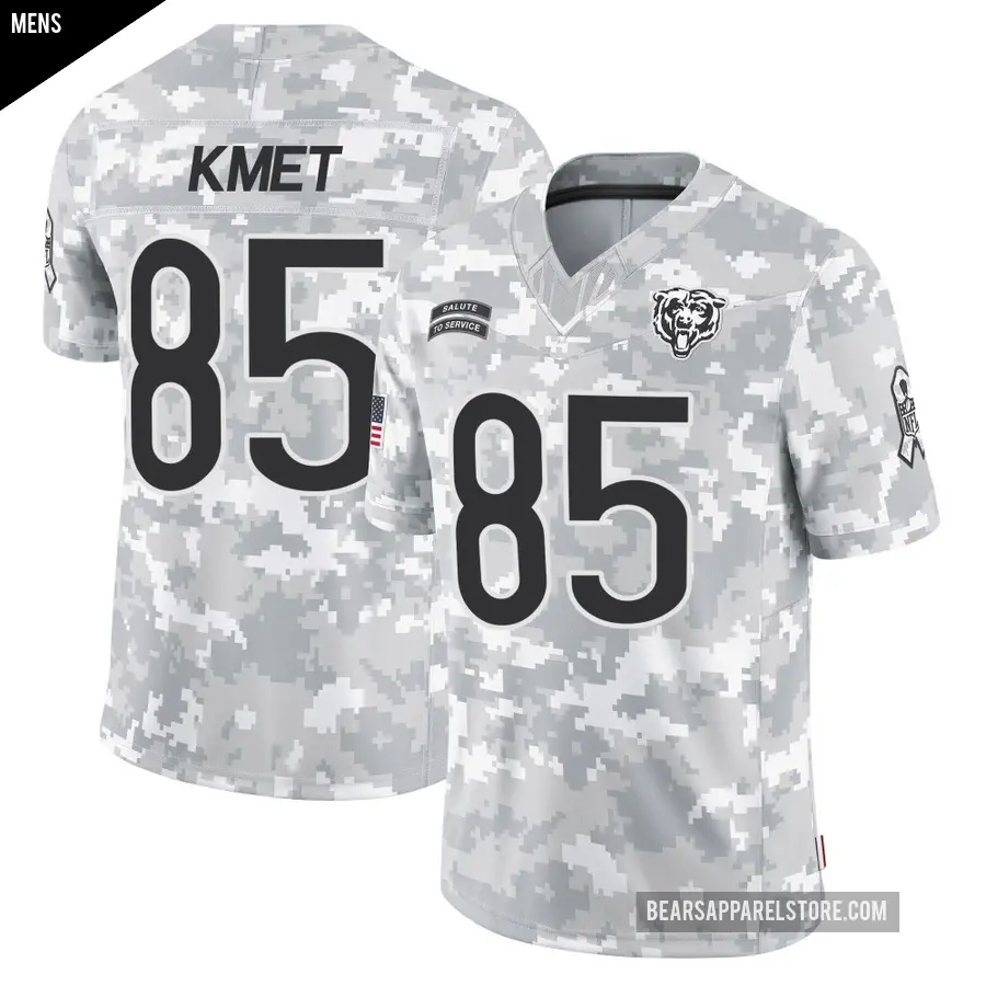 Men's Chicago Bears ＃85 Cole Kmet Arctic Camo Limited 2024 Salute to Service Jersey