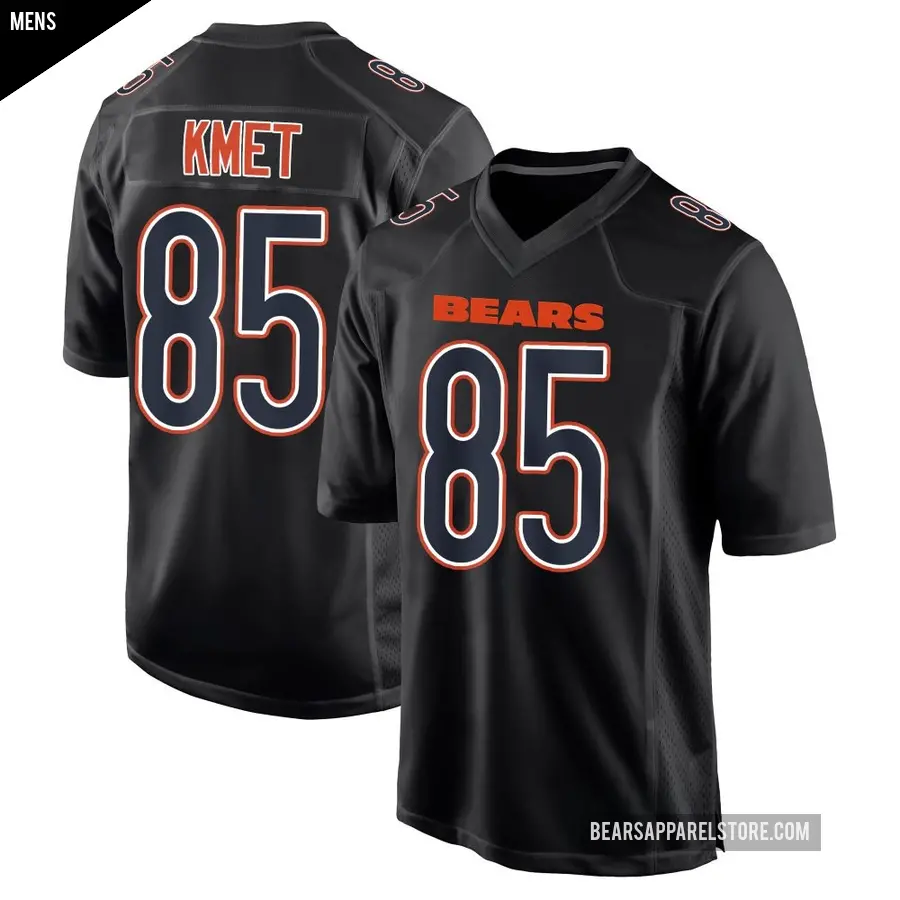 Men's Chicago Bears ＃85 Cole Kmet Black Game Carbon Fashion Jersey