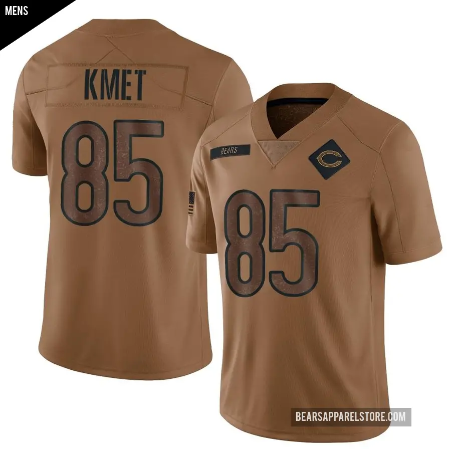 Men's Chicago Bears ＃85 Cole Kmet Brown Limited 2023 Salute To Service Jersey