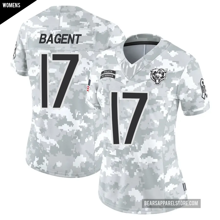Women's Chicago Bears ＃17 Tyson Bagent Arctic Camo Limited 2024 Salute to Service Jersey