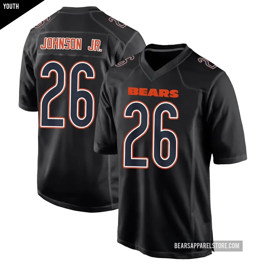 Youth Chicago Bears ＃26 Anthony Johnson Jr. Black Game Carbon Fashion Jersey