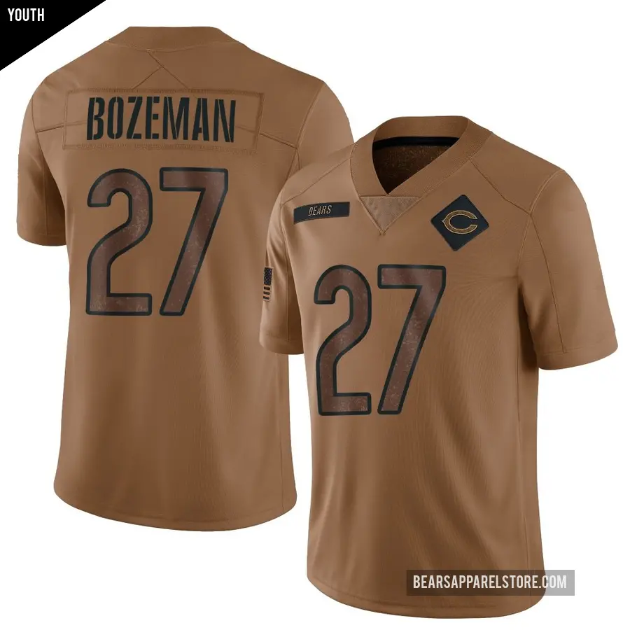 Youth Chicago Bears ＃27 Swayze Bozeman Brown Limited 2023 Salute To Service Jersey