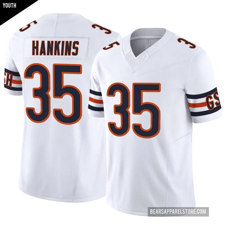 Youth Chicago Bears ＃35 Deion Hankins White Limited Vapor F.U.S.E. Jersey