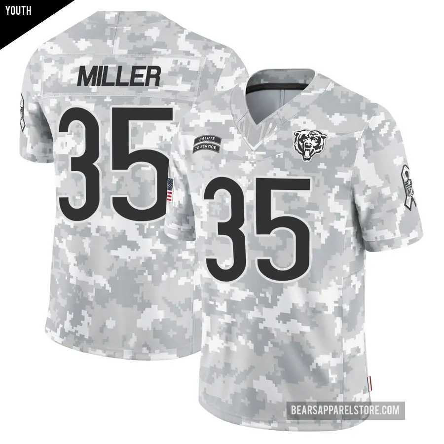 Youth Chicago Bears ＃35 Scotty Miller Arctic Camo Limited 2024 Salute to Service Jersey