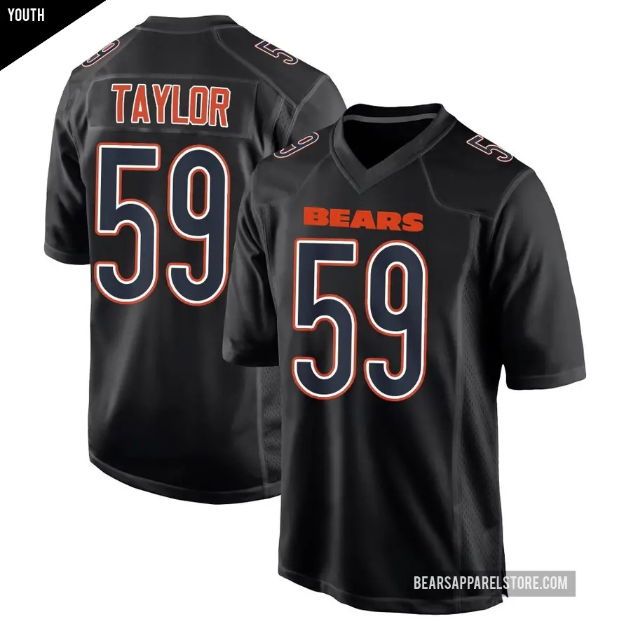 Youth Chicago Bears ＃59 Carson Taylor Black Game Carbon Fashion Jersey