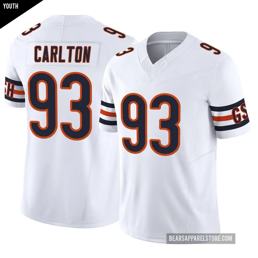 Youth Chicago Bears ＃93 Xavier Carlton White Limited Vapor F.U.S.E. Jersey